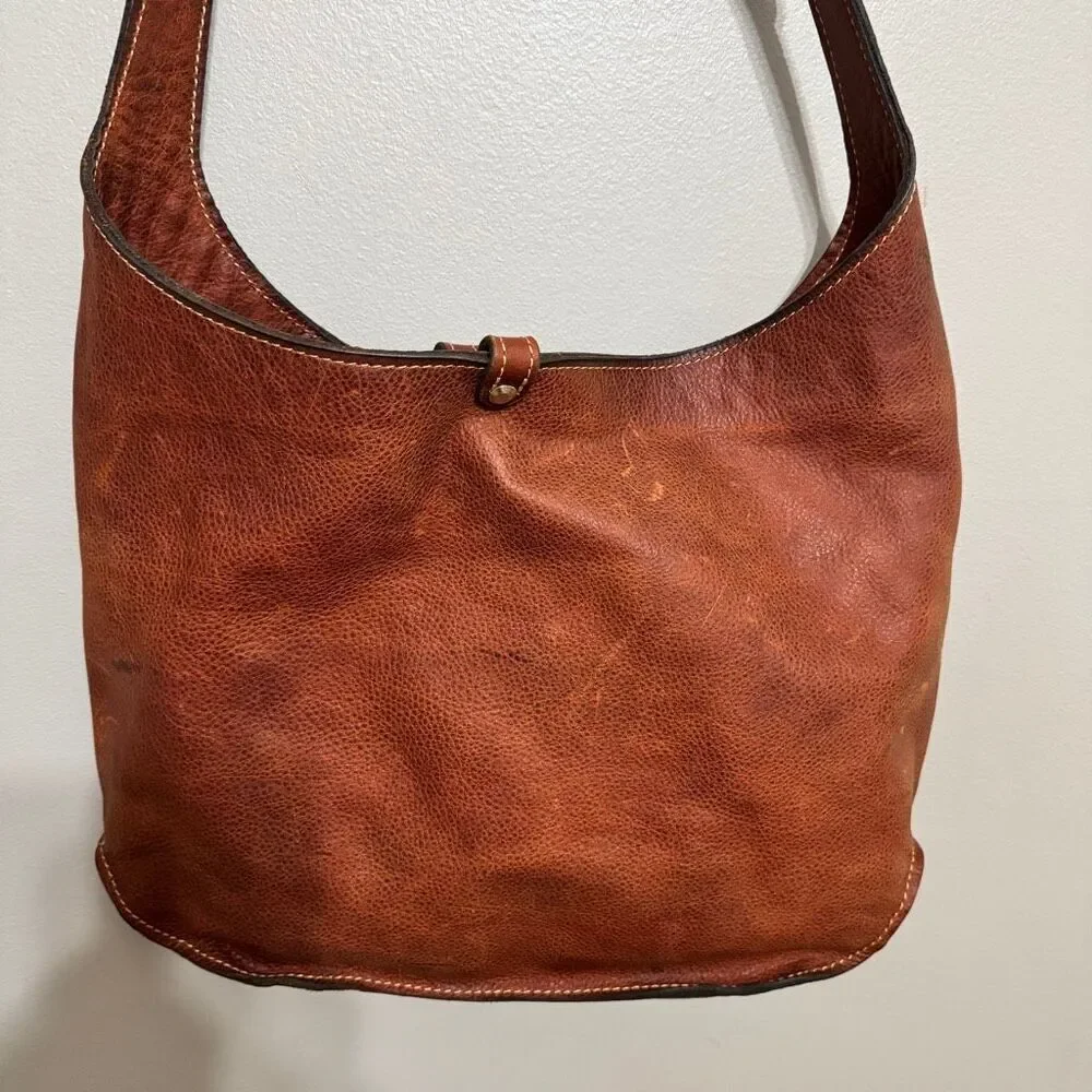 Cuddigan Atlas Hobo brown full grain leather bag
